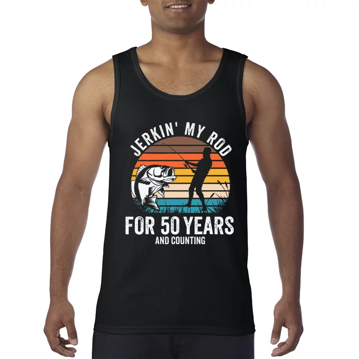 50th Birthday Gift For Fisherman Funny Fishing 50 Bday Tank Top