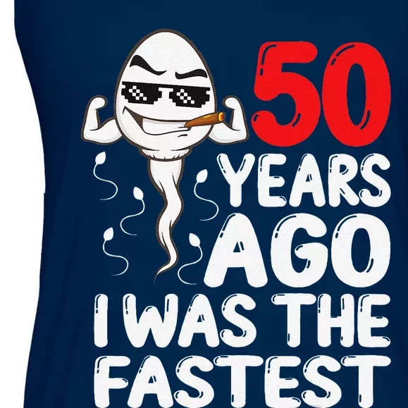 50th Birthday Gag Dress 50 Years Ago I Was The Fastest Funny Ladies Essential Flowy Tank