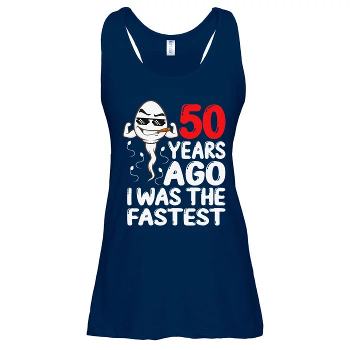 50th Birthday Gag Dress 50 Years Ago I Was The Fastest Funny Ladies Essential Flowy Tank