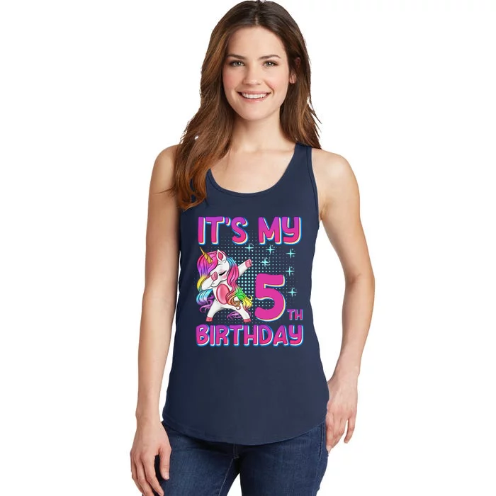 5th Birthday Girl Unicorn Five Year Old Ladies Essential Tank