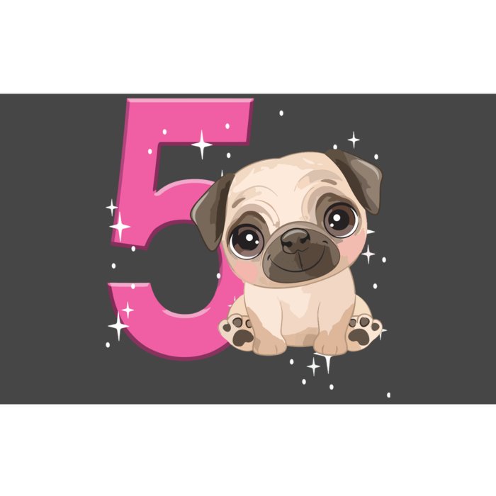 5th Birthday Girl Pug Dog Birthday Shirts Party Pug Kids Five Bumper Sticker