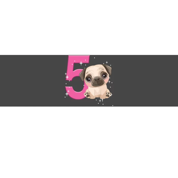 5th Birthday Girl Pug Dog Birthday Shirts Party Pug Kids Five Bumper Sticker