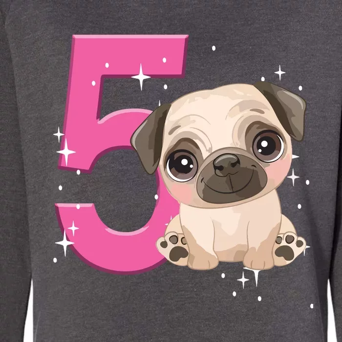 5th Birthday Girl Pug Dog Birthday Shirts Party Pug Kids Five Womens California Wash Sweatshirt