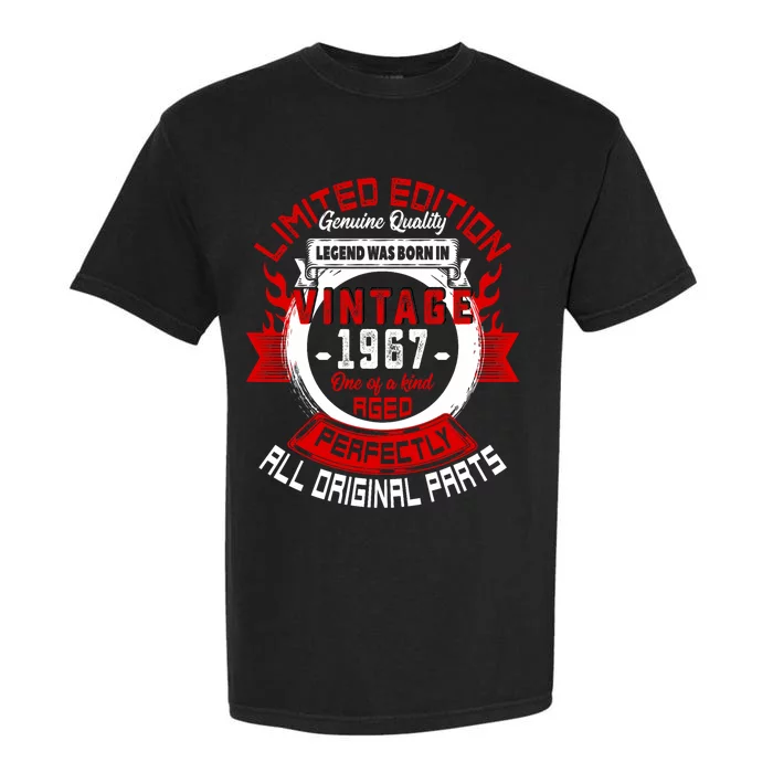 55th Birthday Gift Vintage Legends Born In 1967 55 Years Old Garment-Dyed Heavyweight T-Shirt