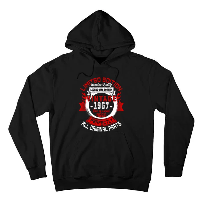 55th Birthday Gift Vintage Legends Born In 1967 55 Years Old Tall Hoodie