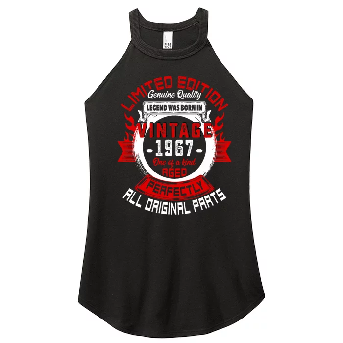 55th Birthday Gift Vintage Legends Born In 1967 55 Years Old Women’s Perfect Tri Rocker Tank