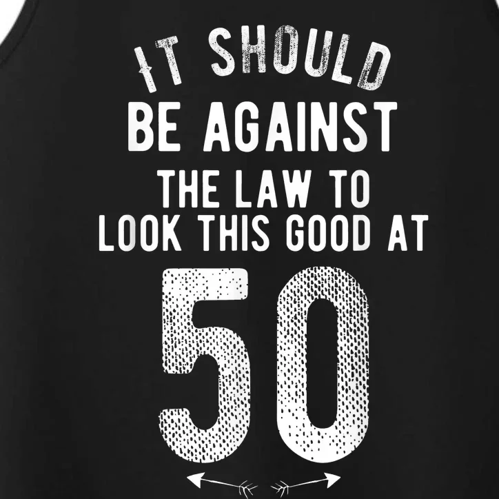 50th Birthday Gag Gift Idea 50 Year Old Joke Performance Tank