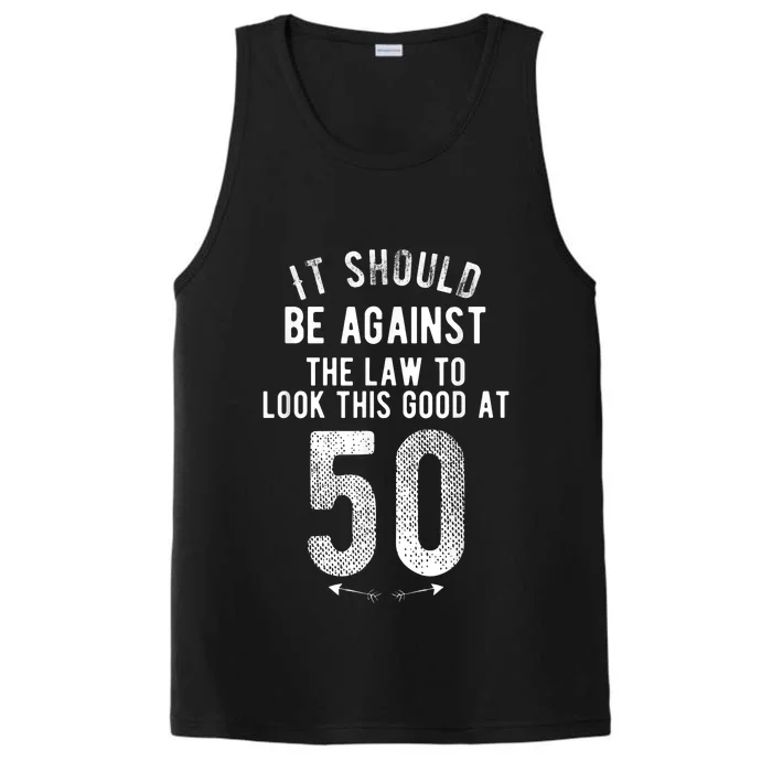 50th Birthday Gag Gift Idea 50 Year Old Joke Performance Tank