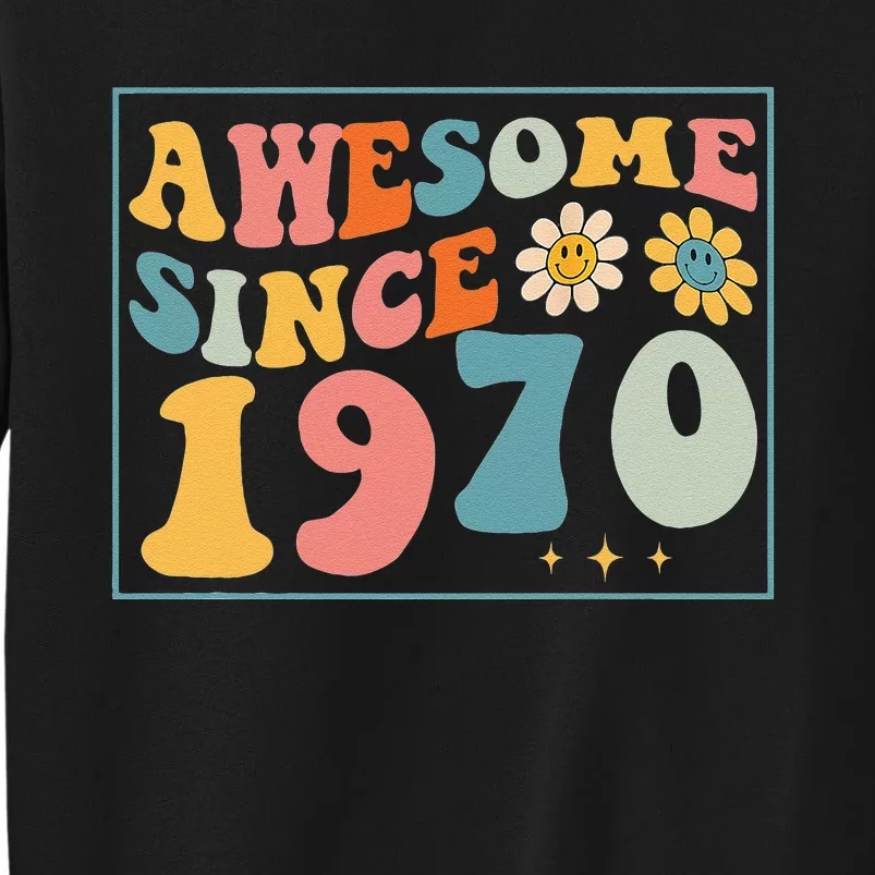 52nd Birthday Gifts Awesome Since 1970 52 Years Old Groovy Tall Sweatshirt