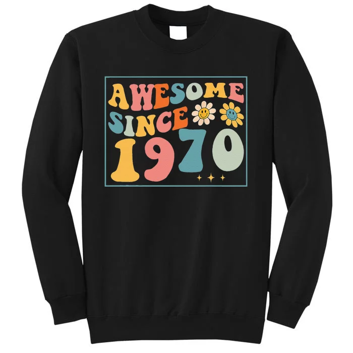 52nd Birthday Gifts Awesome Since 1970 52 Years Old Groovy Tall Sweatshirt