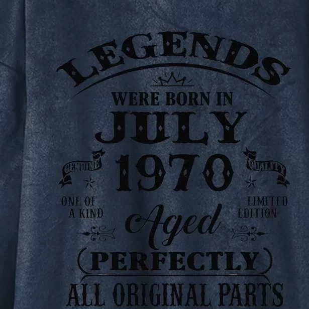 53rd Birthday Gift Legends Born In July 1970 53 Years Old Hooded Wearable Blanket