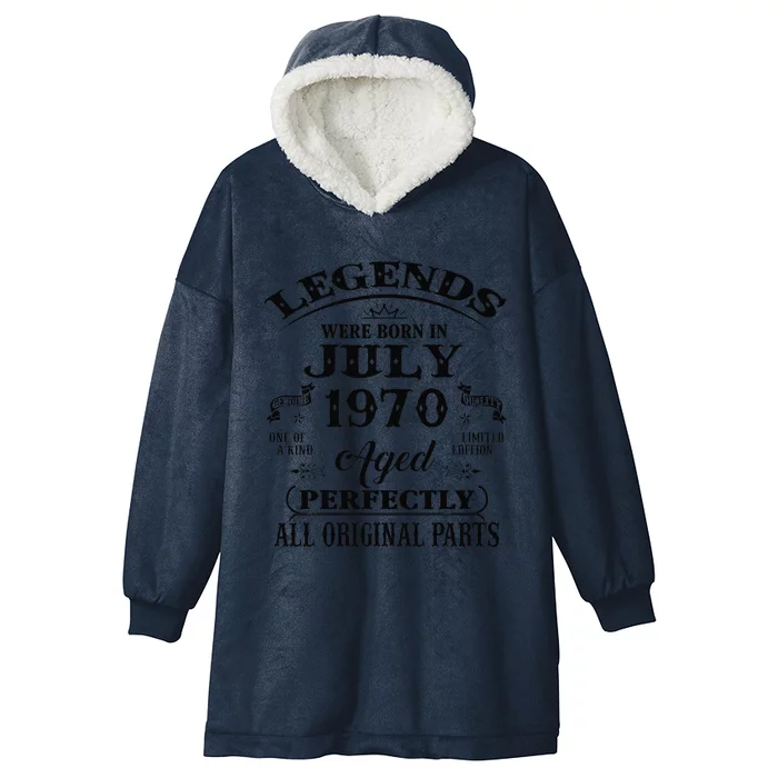 53rd Birthday Gift Legends Born In July 1970 53 Years Old Hooded Wearable Blanket