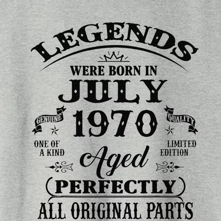 53rd Birthday Gift Legends Born In July 1970 53 Years Old Women's Crop Top Tee