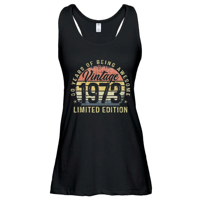 50th Birthday Gifts Vintage 1973 Limited Edition 50 Year Old Ladies Essential Flowy Tank