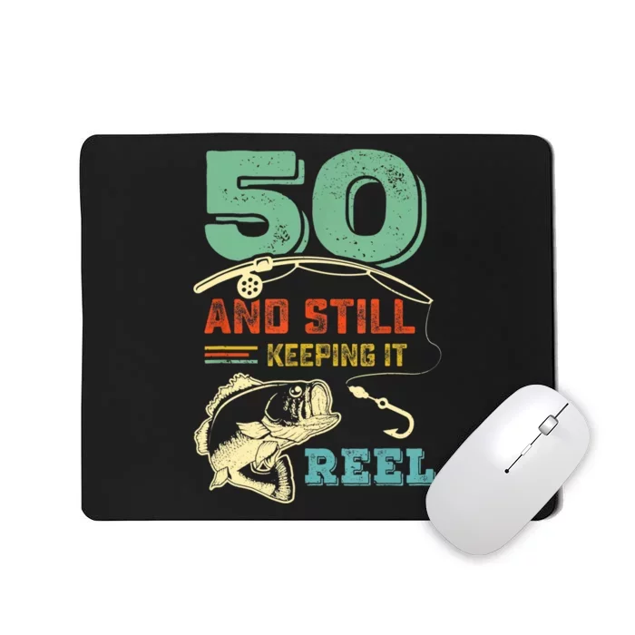 50th Birthday Gift For Fisherman Mens Mousepad