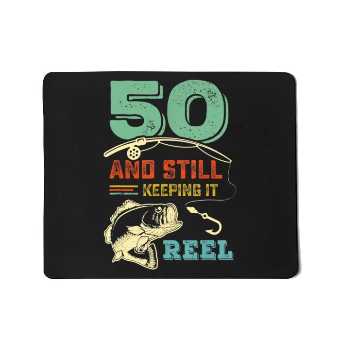 50th Birthday Gift For Fisherman Mens Mousepad