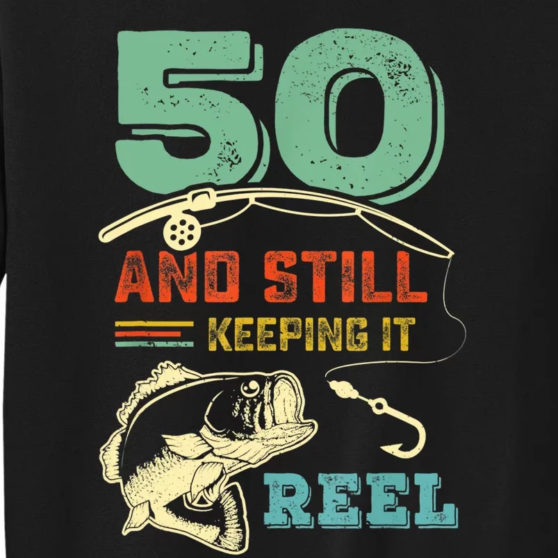 50th Birthday Gift For Fisherman Mens Tall Sweatshirt