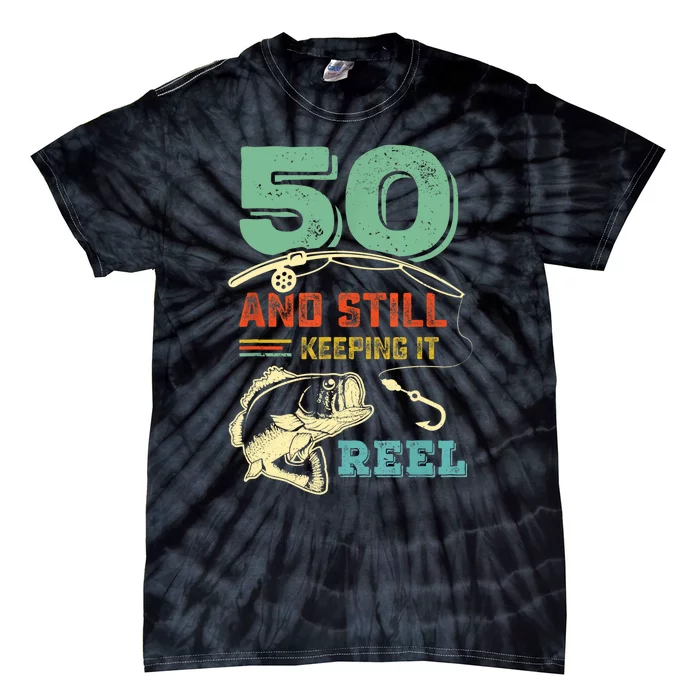 50th Birthday Gift For Fisherman Mens Tie-Dye T-Shirt