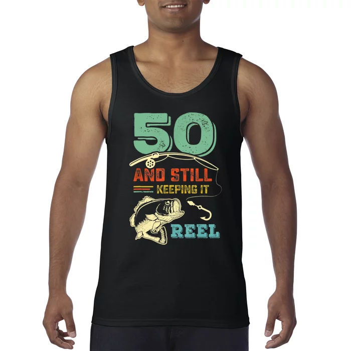 50th Birthday Gift For Fisherman Mens Tank Top