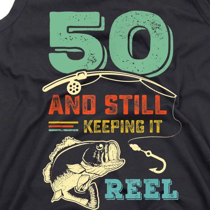 50th Birthday Gift For Fisherman Mens Tank Top