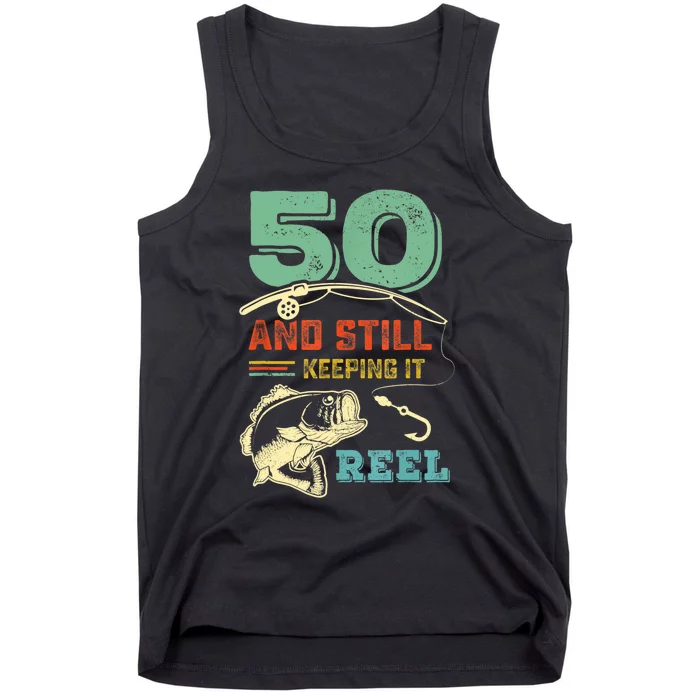 50th Birthday Gift For Fisherman Mens Tank Top