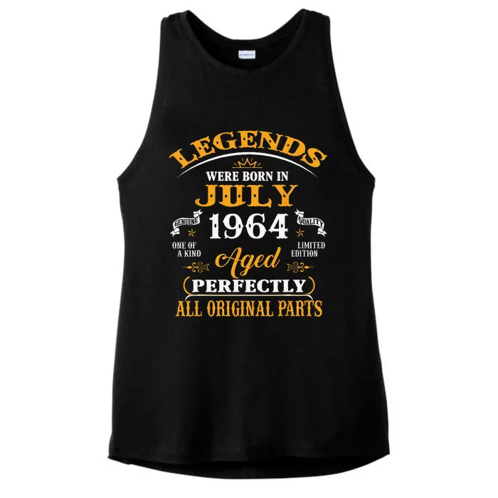 59th Birthday Gift Legends Born In July 1964 59 Years Old Ladies Tri-Blend Wicking Tank