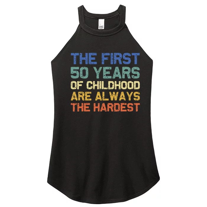 50th Birthday Gift Vintage 1972 Women’s Perfect Tri Rocker Tank