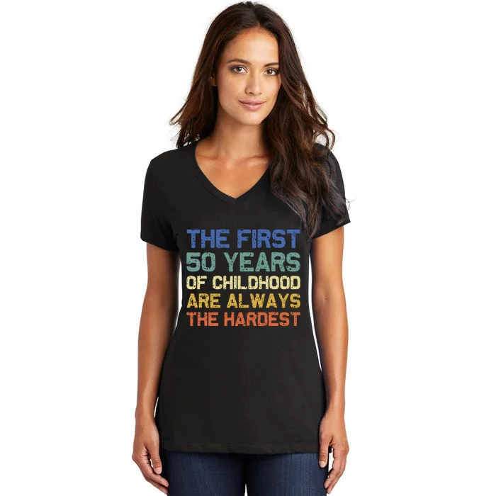 50th Birthday Gift Vintage 1972 Women's V-Neck T-Shirt