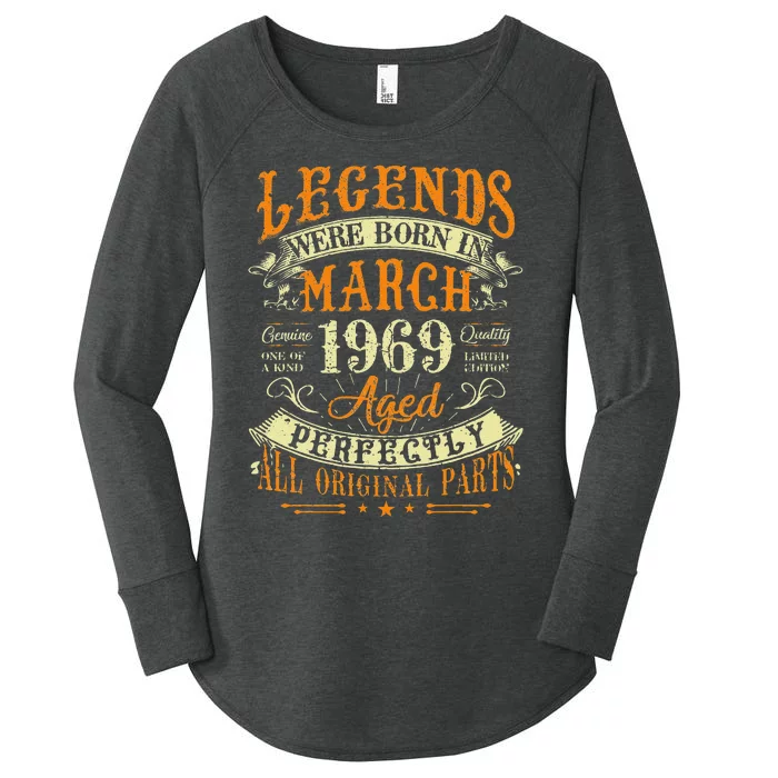 54th Birthday Gift 54 Years Old Legends Born In March 1969 Women's Perfect Tri Tunic Long Sleeve Shirt