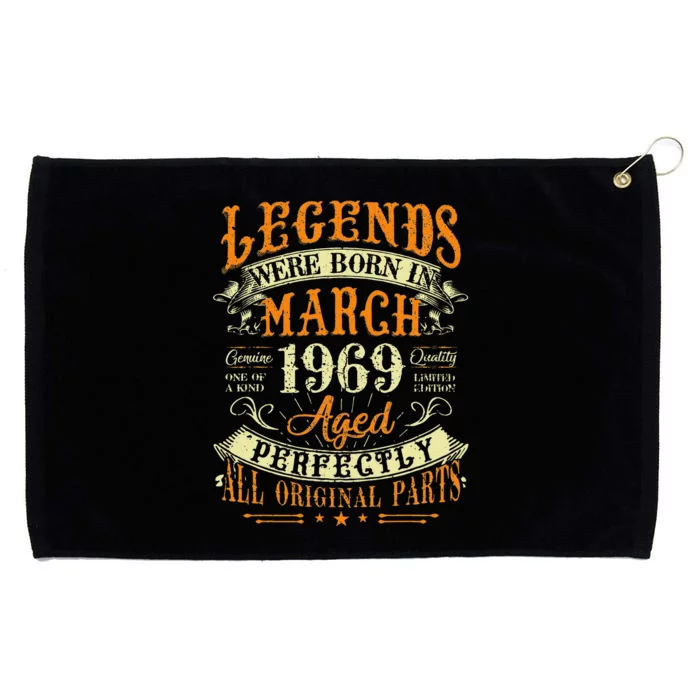 54th Birthday Gift 54 Years Old Legends Born In March 1969 Grommeted Golf Towel