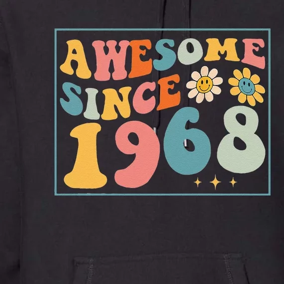 54th Birthday Gifts Awesome Since 1968 54 Years Old Groovy Premium Hoodie