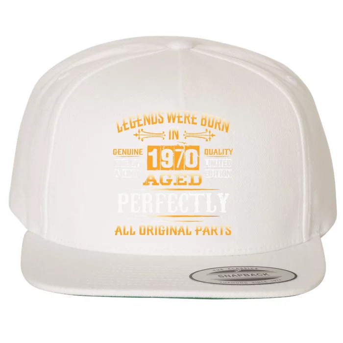 53rd Birthday Gift Vintage Legend Born In 1970 53 Years Old Wool Snapback Cap