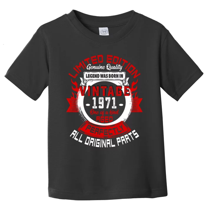 53nd Birthday Gift Vintage Legends Born In 1971 53 Years Old Toddler T-Shirt