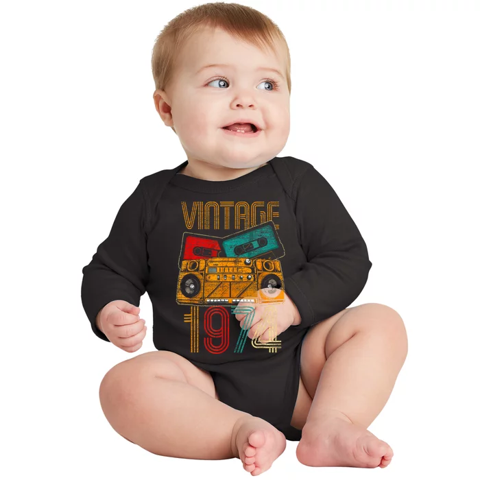 50th Birthday Gifts Years Old Vintage 1974 Baby Long Sleeve Bodysuit