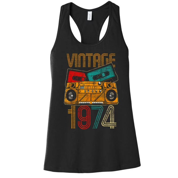 50th Birthday Gifts Years Old Vintage 1974 Women's Racerback Tank