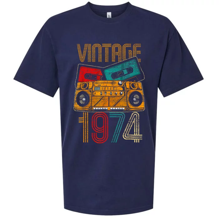 50th Birthday Gifts Years Old Vintage 1974 Sueded Cloud Jersey T-Shirt