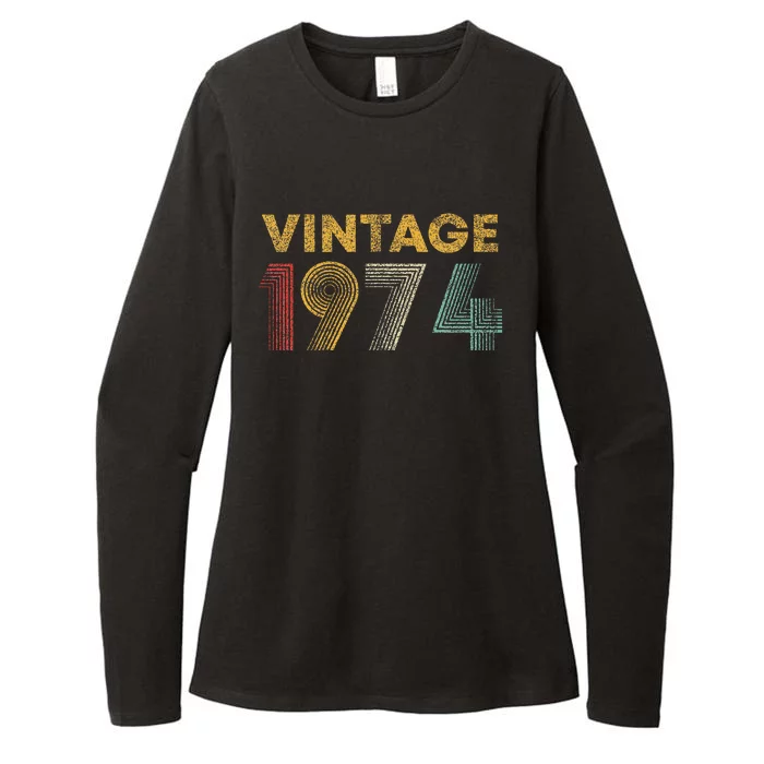 50th Birthday Gift Vintage 1974 50 Years Old Womens CVC Long Sleeve Shirt