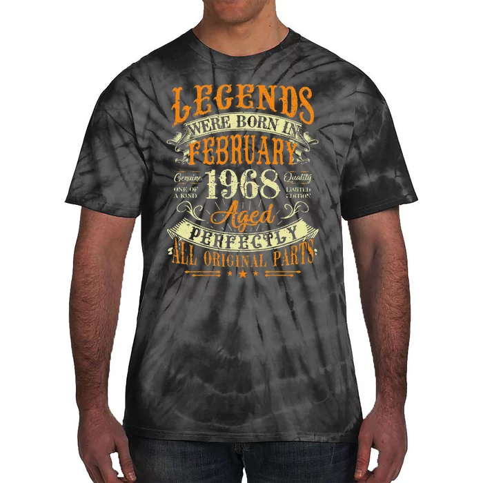 55th Birthday Gift 55 Years Old Legends Born February 1968 Tie-Dye T-Shirt