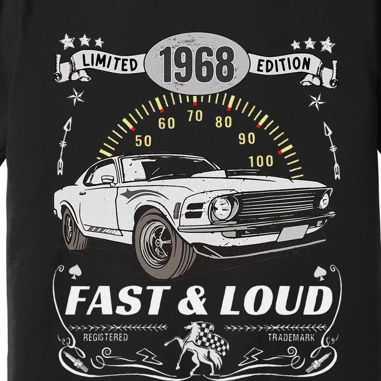 55th Birthday Gift Muscle Car Women Born 1968 Premium T-Shirt