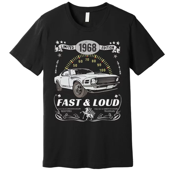 55th Birthday Gift Muscle Car Women Born 1968 Premium T-Shirt