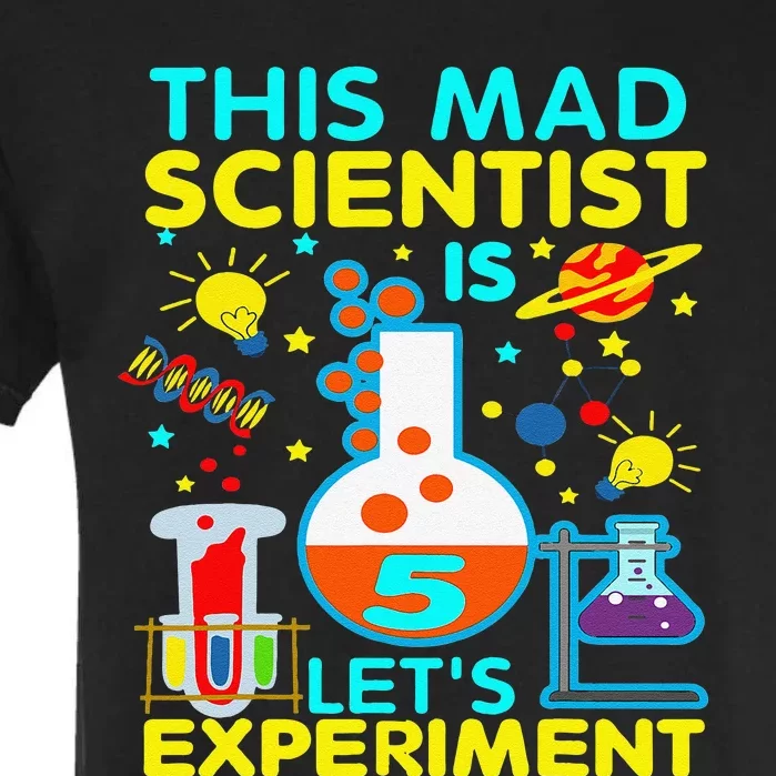 5th Birthday Gift This Mad Scientist Is 5 Let's Experiment Garment-Dyed Heavyweight T-Shirt