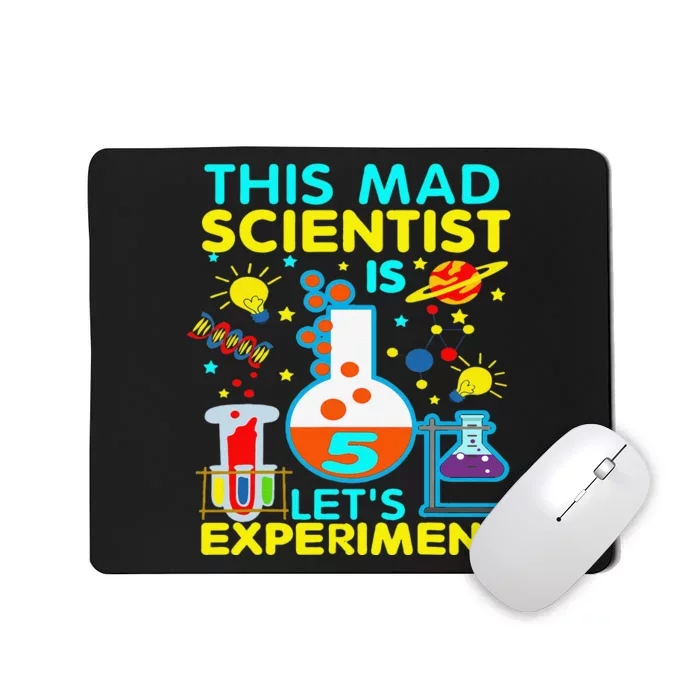 5th Birthday Gift This Mad Scientist Is 5 Let's Experiment Mousepad