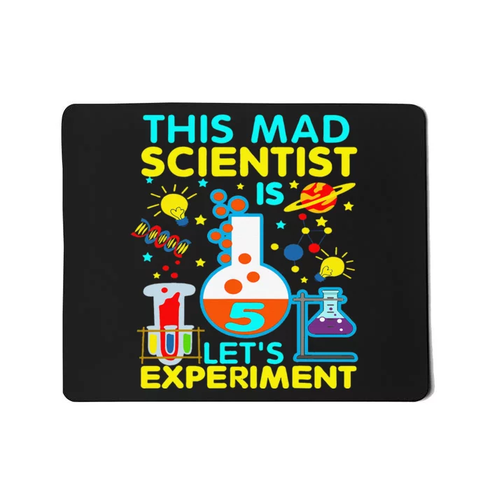 5th Birthday Gift This Mad Scientist Is 5 Let's Experiment Mousepad