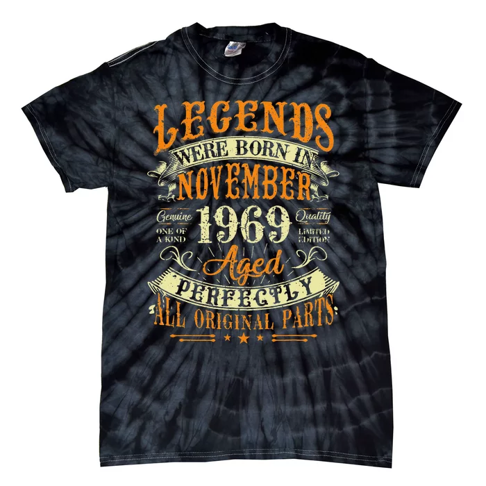 53Th Birthday Gift 53 Years Old Legends Born November 1969 Tie-Dye T-Shirt