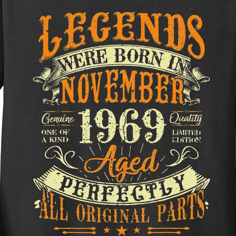 53Th Birthday Gift 53 Years Old Legends Born November 1969 Kids Long Sleeve Shirt