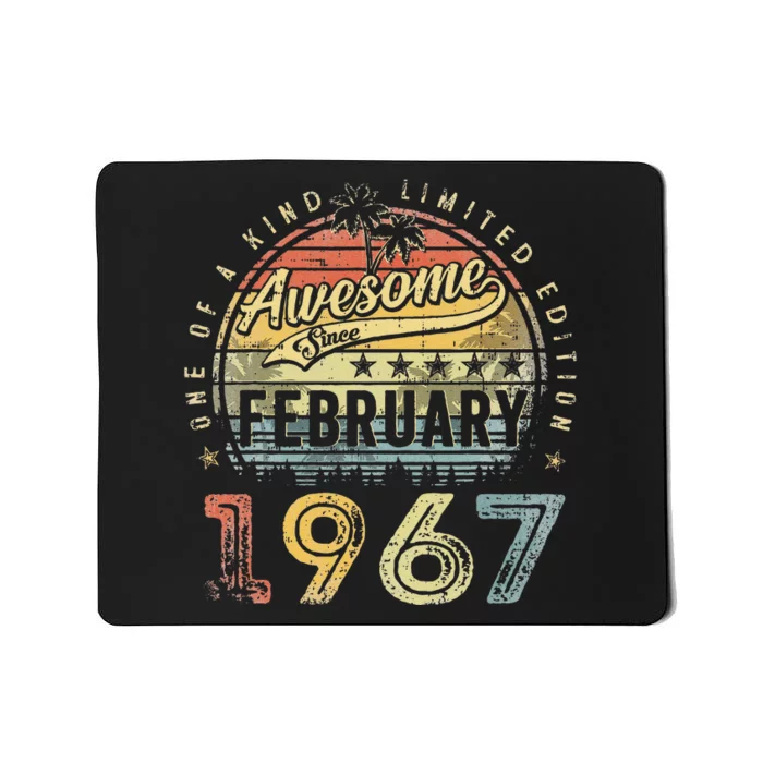 56th Birthday Gift Awesome Since February 1967 56 Year Old Mousepad