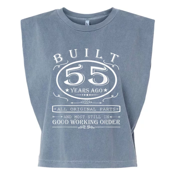 55th Birthday Graphic Built 55 Years Ago Original Parts Garment-Dyed Women's Muscle Tee