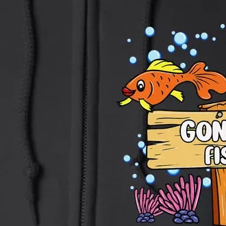 5th Birthday Gone Fishin Sign Underwater Ocean Full Zip Hoodie