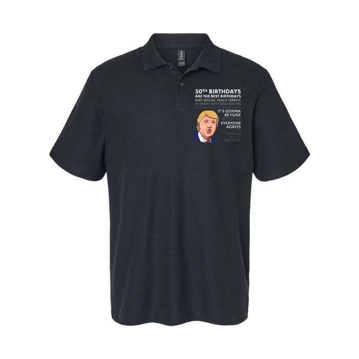 50th Birthday Gift Trump Quote Softstyle Adult Sport Polo