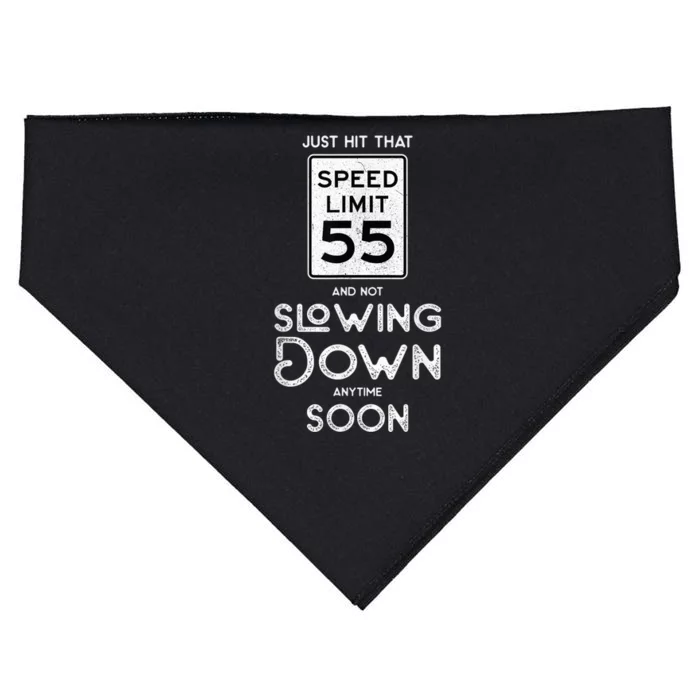 55th Birthday Idea Speed Limit Sign 55 mph Funny Driving USA-Made Doggie Bandana